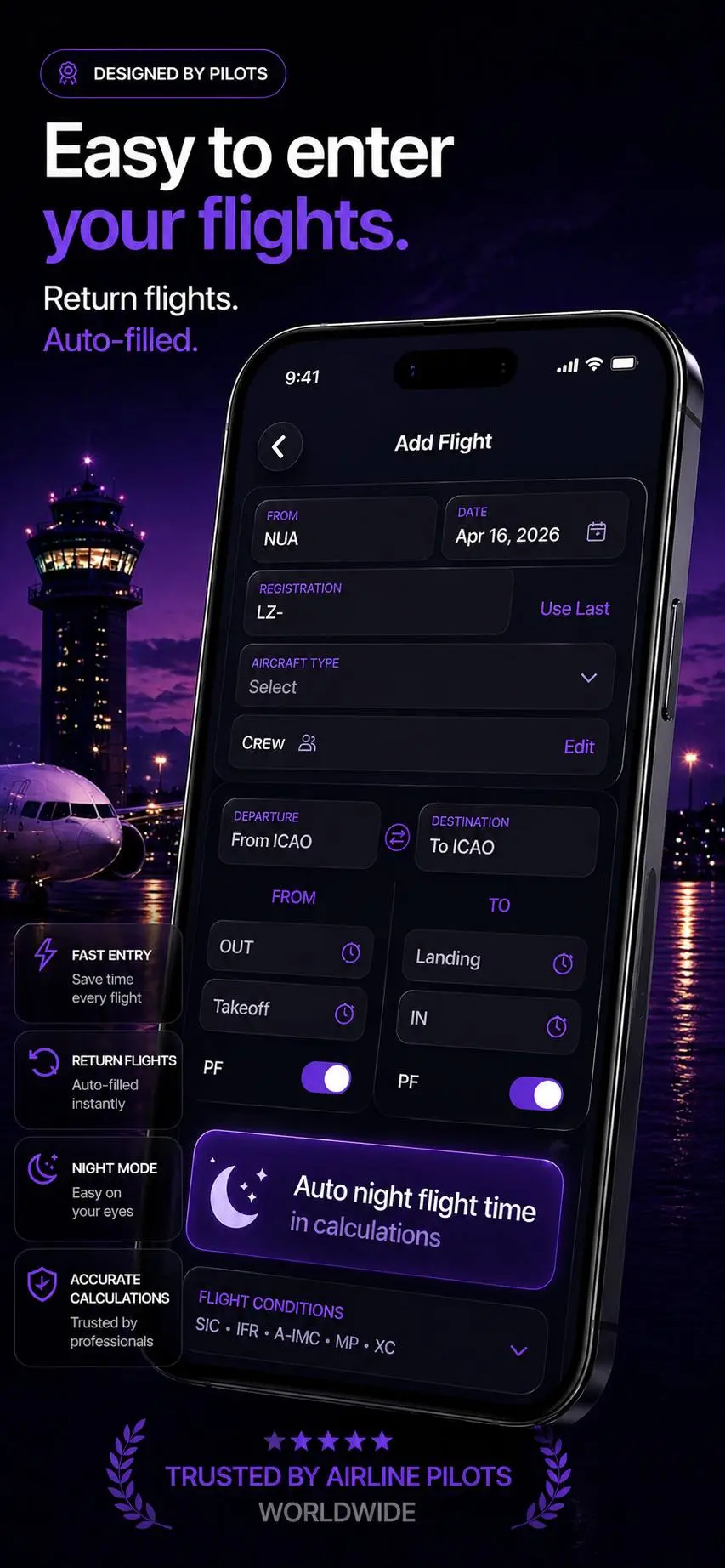 Мобильное нативное приложение LogFlightPro